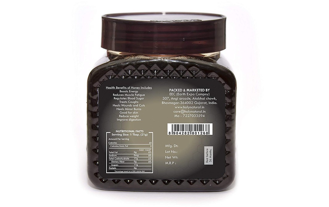 Holy Natural 100% Pure Black Honey    Plastic Jar  1 kilogram